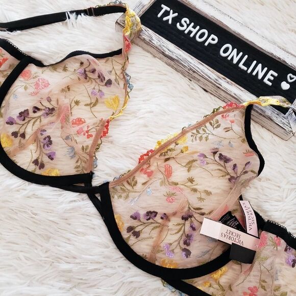 Victoria's Secret Embroidered Plunge Bra - Picture 4 of 6